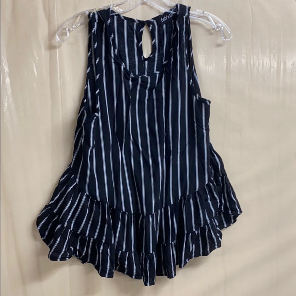 Black and white striped tank top